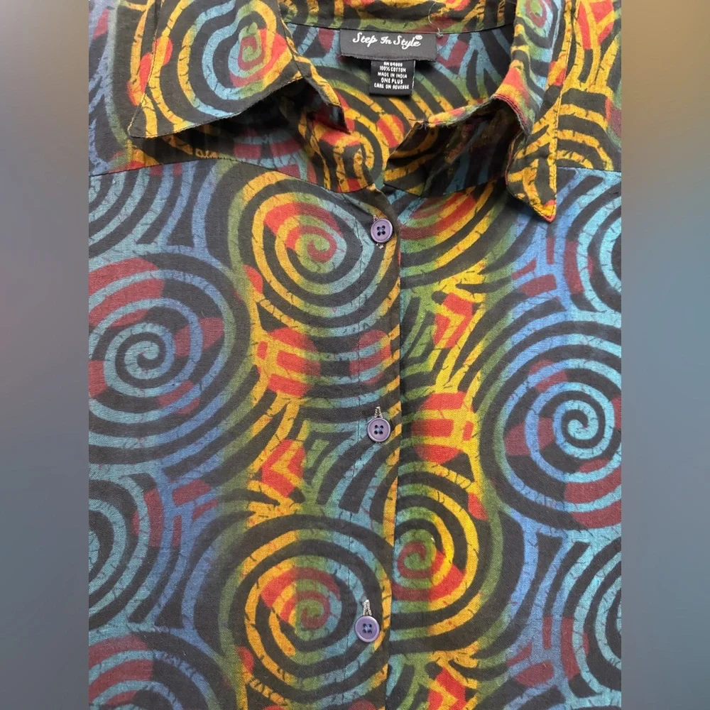 Vibrant Multicolor Asymmetrical Swirl Dress